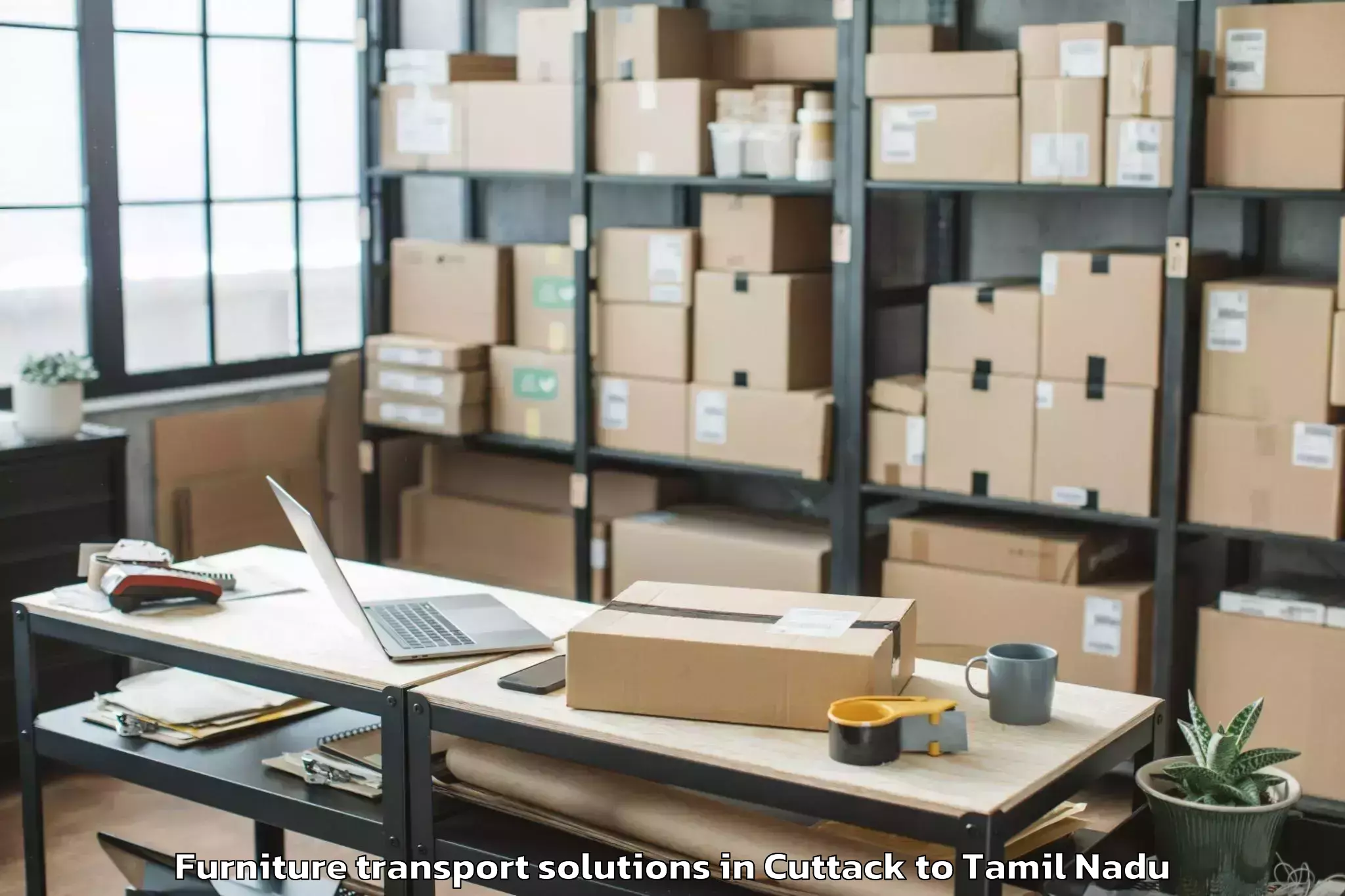 Trusted Cuttack to Polur Furniture Transport Solutions